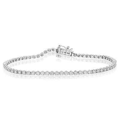 Vir Jewels 2 Cttw 67 Stones Round Lab Grown Diamond Bracelet 14k White Gold Prong Set 7 Inch In Silver