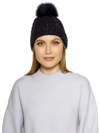 Alexia Admor Angela Cable Knit Beanie With Pom In Black