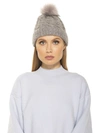 Alexia Admor Angela Cable Knit Beanie With Pom In Beige