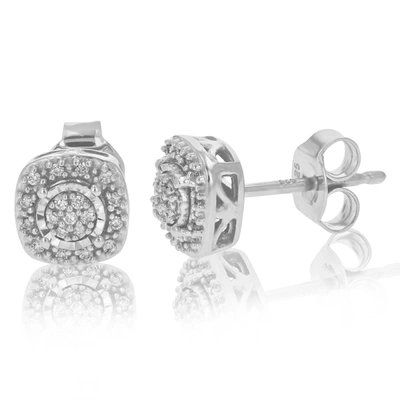 Vir Jewels 1/8 Cttw Round Cut Lab Grown Diamond Stud Earrings Made In .925 Sterling Silver Prong Set