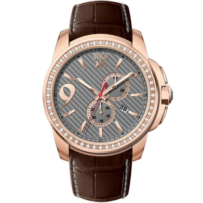 Jivago Men's Grey Dial Watch In Brown / Gold / Gold Tone / Gray / Rose / Rose Gold Tone