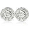 Pompeii3 3ct Halo Diamond Studs 14k White Gold In Silver