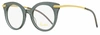 Pomellato Women's Oval Eyeglasses Pm0041o 004 Blue Glitter/gold 46mm In Silver