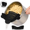 Zulay Kitchen Silicone Kitchen Strainer With Adjustable Clip Fits Most Pots And Bowls In Black