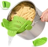 Zulay Kitchen Silicone Kitchen Strainer With Adjustable Clip Fits Most Pots And Bowls In Green