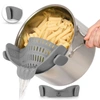 Zulay Kitchen Silicone Kitchen Strainer With Adjustable Clip Fits Most Pots And Bowls In Grey