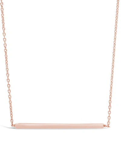 Sterling Forever Sterling Silver Thin Bar Necklace In Gold