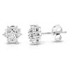 Vir Jewels 1/12 Cttw 14 Stones Round Lab Grown Diamond Studs Earrings .925 Sterling Silver Prong Set Star Shape In Silver