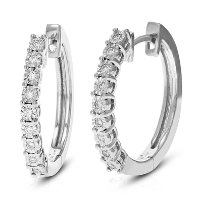 Vir Jewels 1/6 Cttw Round Lab Grown Diamond Hoop Earrings In .925 Sterling Silver Prong Set