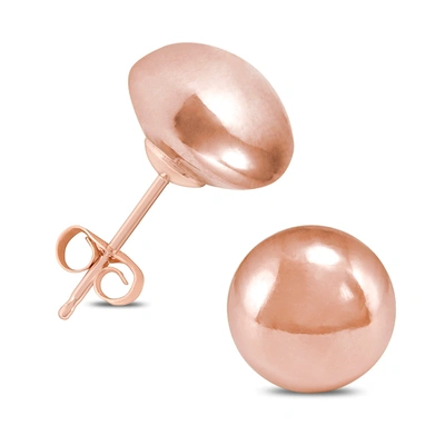 Monary 14k Rose Gold 8mm Button Ball Stud Earrings In Pink