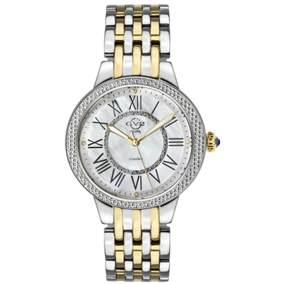 Gv2 Astor Ii Women's Watch White Mother Of Pearl Dial Two-tone Yellow Gold Bracelet In Silver