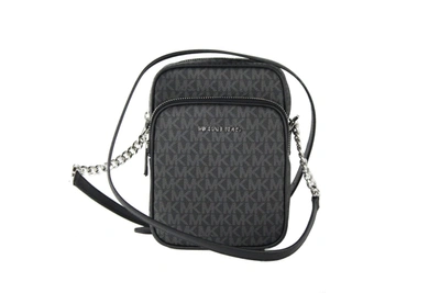 Michael Kors Jet Set Travel Signature Logo Chain Crossbody F Bag In Black