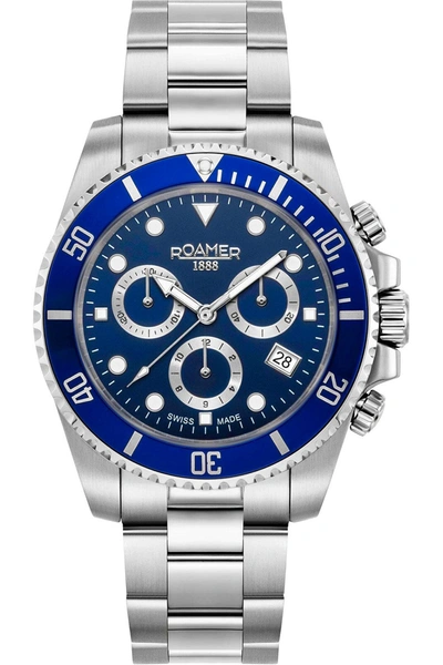 Roamer Men's Deep Sea 100 41mm Quartz Watch In Blue