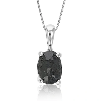 Vir Jewels 2 Cttw Oval Shape Black Diamond Pendant Necklace Sterling Silver With Chain
