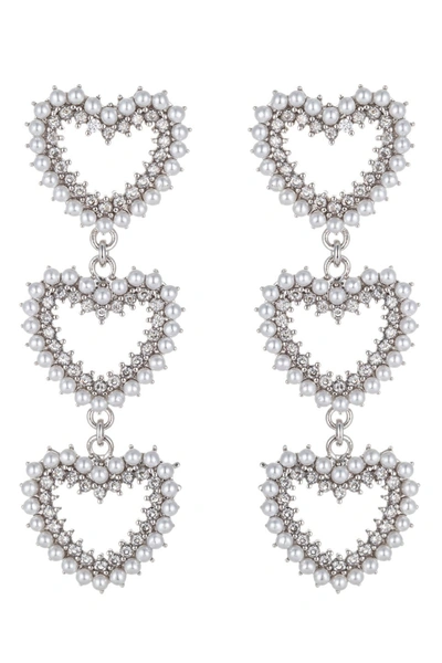 Eye Candy La The Luxe Collection Pearl Qora Earrings In Silver