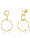 Sterling Forever Sterling Silver Hammered Triple Drop Earrings[silver] In Gold