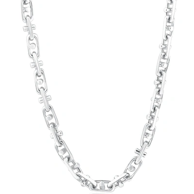 Pompeii3 Men's 14k Gold (78gram) Or Platinum (146gram) 7mm Link Chain Necklace 20" In Silver