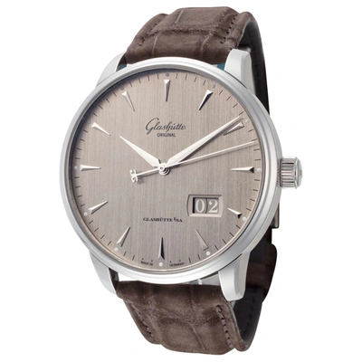Glashutte Men's Senator Excellence Panorama 42mm Automatic Watch In Silver