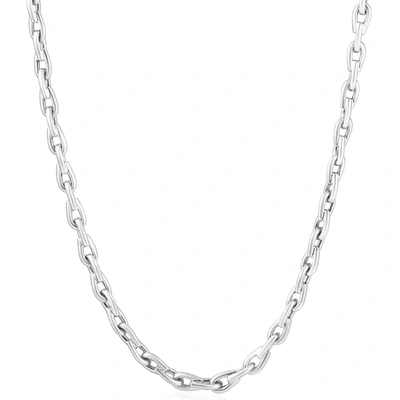 Pompeii3 Men's 14k Gold (47gram) Or Platinum (88gram) 5mm Link Chain Necklace 24" In Silver