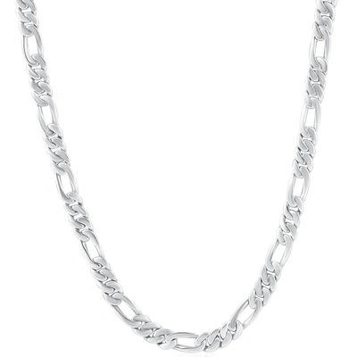 Pompeii3 Mens Figaro 14k Gold (43gram) Or Platinum (80gram) 5.5mm Link Chain Necklace 24" In Silver