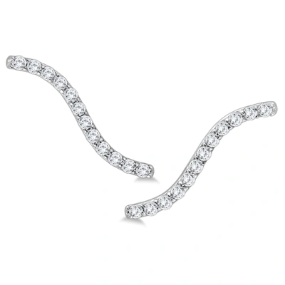 Monary 1/2 Carat Tw Diamond Climber Earrings In 14k White Gold In Silver