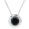 Pompeii3 1/2ct Black Diamond Bezel Solitaire Pendant White Gold In Black