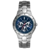 Nautica Men's N10061 Multifunction Silver/blue Stainless Steel Bracelet Watch In Silver