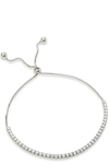 Savvy Cie Jewels Ss 925 Roseplated White Cz Pull Bracelet In Silver
