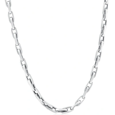 Pompeii3 Men's 14k Gold (49gram) Or Platinum (92gram) 5mm Link Chain Necklace 20" In Silver