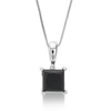 Vir Jewels 3 Cttw Princess Cut Black Diamond Pendant Necklace Sterling Silver With Chain