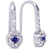 Pompeii3 1/3ct Blue Sapphire & Diamond Drop Earrings 10k White Gold In Blue