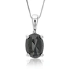 Vir Jewels 4 Cttw Oval Shape Black Diamond Pendant Necklace Sterling Silver With Chain