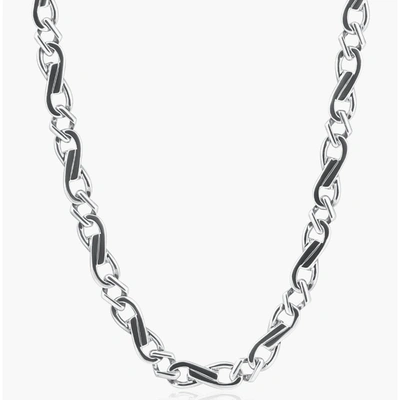 Pompeii3 Men's Figaro 14k Gold (62gram) Or Platinum (116gram) 8mm Link Chain Necklace 22" In Silver