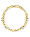 Sterling Forever Amaris Charm Beaded Stretch Bracelet In Silver