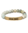 A BLONDE AND HER BAG GOOD VIBES BLUE AND GREEN SOAPSTONE BEADED STRETCH BRACELET