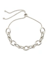 Sterling Forever Rhodium Plated Mixed Link Bolo Bracelet In Silver