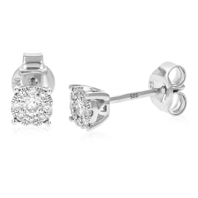 Vir Jewels 1/4 Cttw 18 Stones Round Lab Grown Diamond Studs Earrings .925 Sterling Silver Prong Set 2/5 Inch