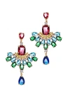 Liv Oliver 18k Gold Multi Color Chandelier Earrings In Pink