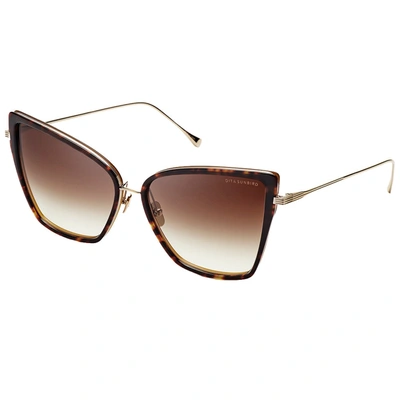 Dita Sunbird Sunglasses In Dark Tortoise-coffee Caramel - Champagne Gold