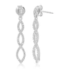 VIR JEWELS 1/5 CTTW LAB GROWN DIAMOND DANGLE EARRINGS .925 STERLING SILVER PRONG SET 1 1/4 INCH