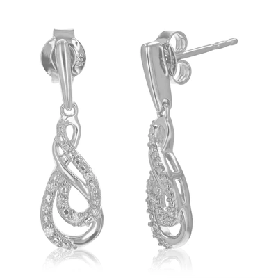 Vir Jewels 1/10 Cttw Round Lab Grown Diamond Dangle Earrings .925 Sterling Silver Prong Set 1 Inch