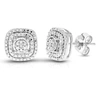 Vir Jewels 1/10 Cttw 34 Stones Round Lab Grown Diamond Studs Earrings .925 Sterling Silver Prong Set Square Sha In Silver