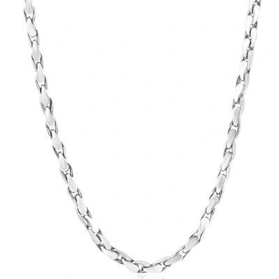 Pompeii3 Men's 14k Gold (71gram) Or Platinum (133gram) 5mm Link Chain Necklace 24" In Silver