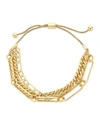 Sterling Forever Layered Chain Bolo Bracelet In Gold