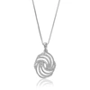 Vir Jewels 1/10 Cttw Lab Grown Diamond Prong Set Swirl Pendant Necklace .925 Sterling Silver 2/5 Inch With 18 I In Silver