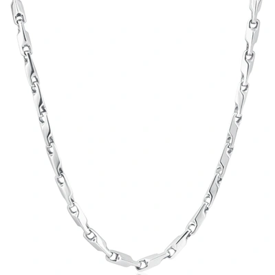 Pompeii3 Men's 14k Gold (47gram) Or Platinum (88gram) 3.5mm Link Chain Necklace 20" In Silver