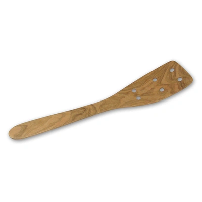 Berard Handcrafted Olive Wood 13 Inch Curved Slotted Spatula In Brown