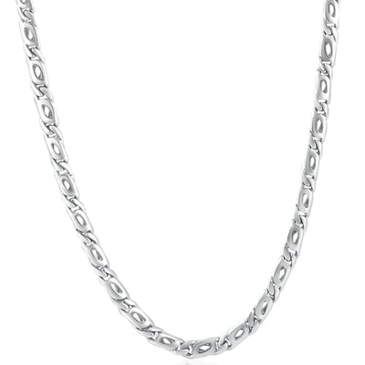 Pompeii3 Mens Marine 14k Gold (46gram) Or Platinum (86gram) 5.5mm Link Chain Necklace 22" In Silver