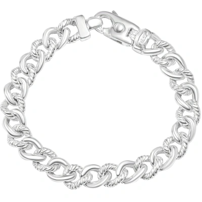 Pompeii3 Men's Braided 14k Gold (56gram) Or Platinum (105gram) 9.5mm Link Bracelet 8.5" In Silver