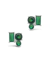 Sterling Forever Sterling Silver Cz Cluster Studs In Green